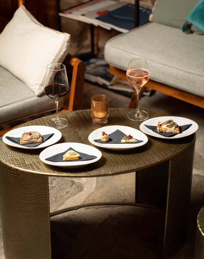 Small bites and wine at Oratio.