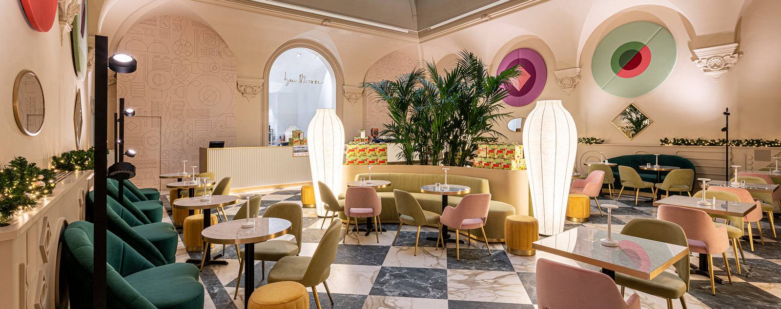 The colorfully decorated Pasticceria.