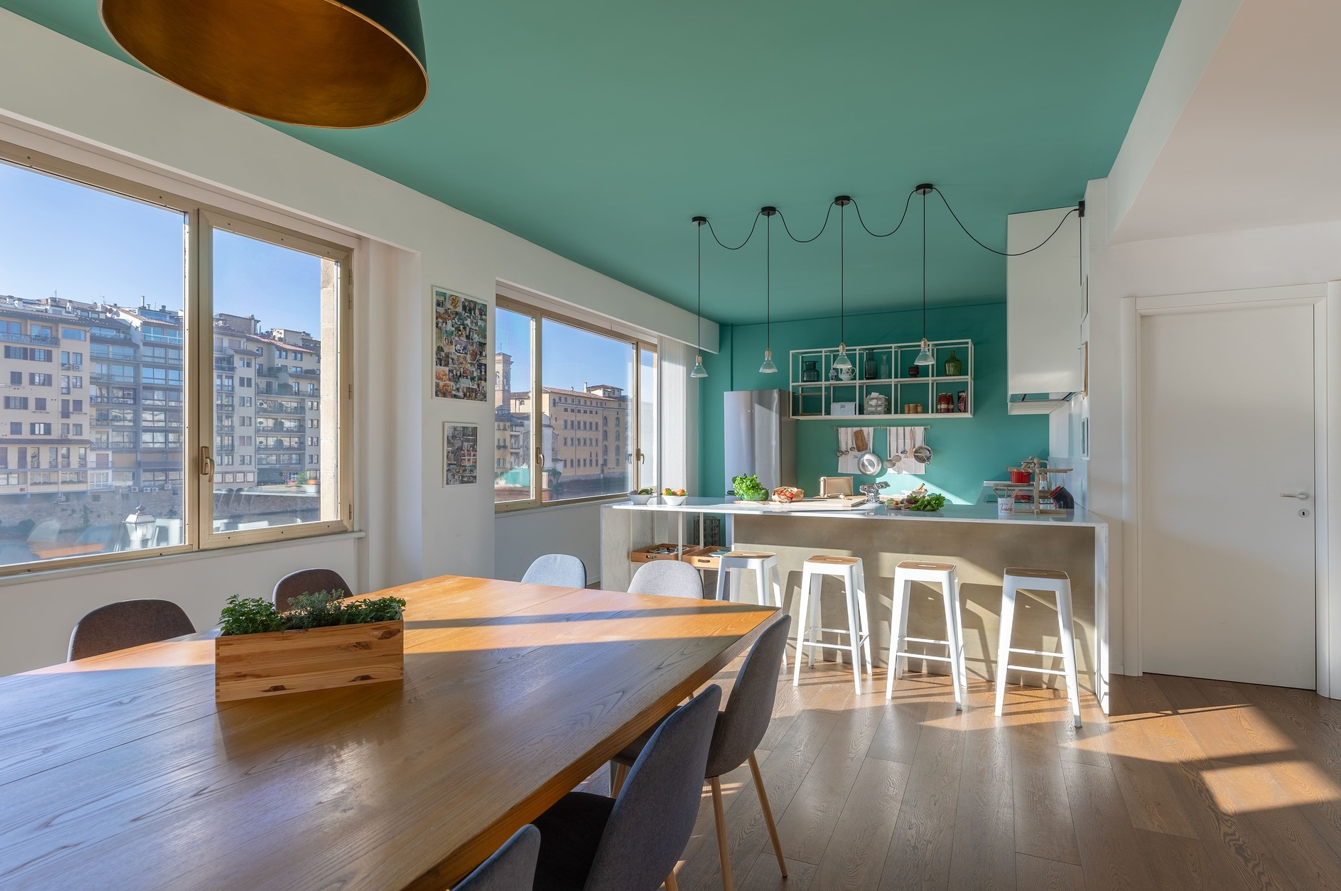 interior shot of a kitchen within a home where the cooking classes occur.