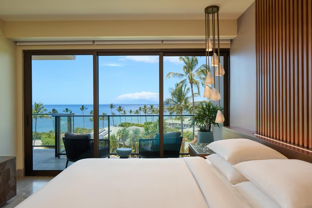 Oceanview bedroom at Moana, an Inspirato Andaz Maui villa at Andaz Maui at Wailea Resort.
