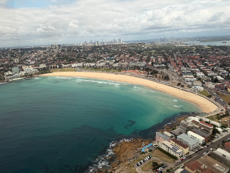 aerial shot of the Australian coastline