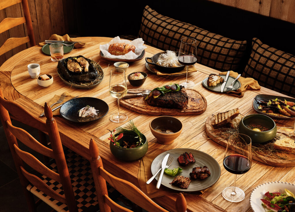 table set for an elegant fall wine dinner
