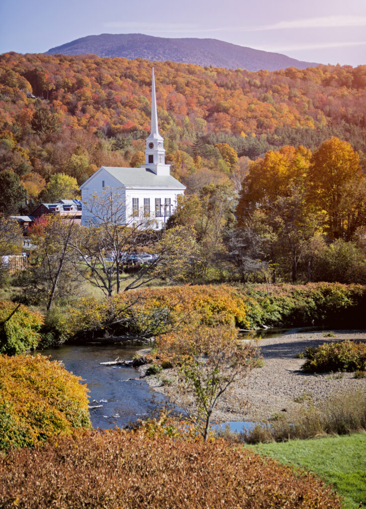 Stowe, Vermont in the fall