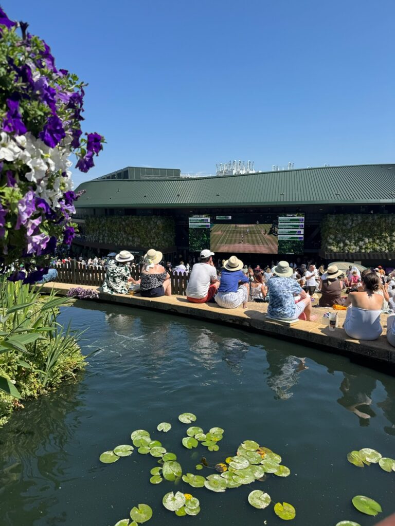 tennis fans gathering for the match