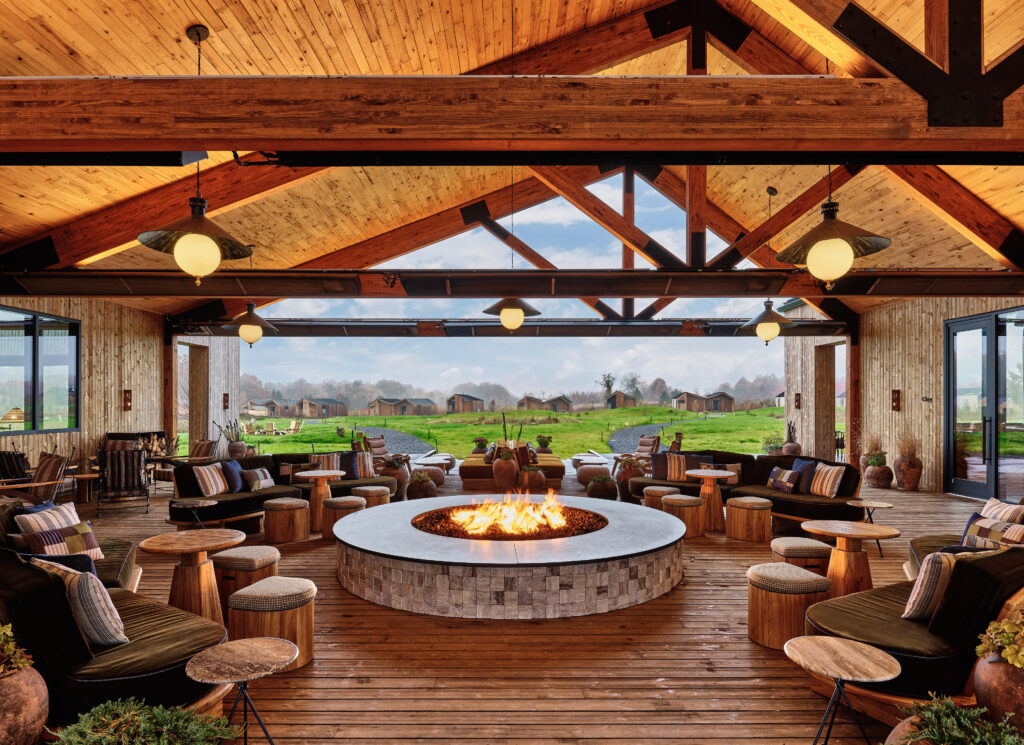 The fire pit at WildFlower Farms, New York
