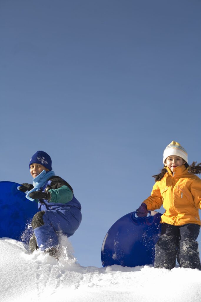 Children playing in the snow